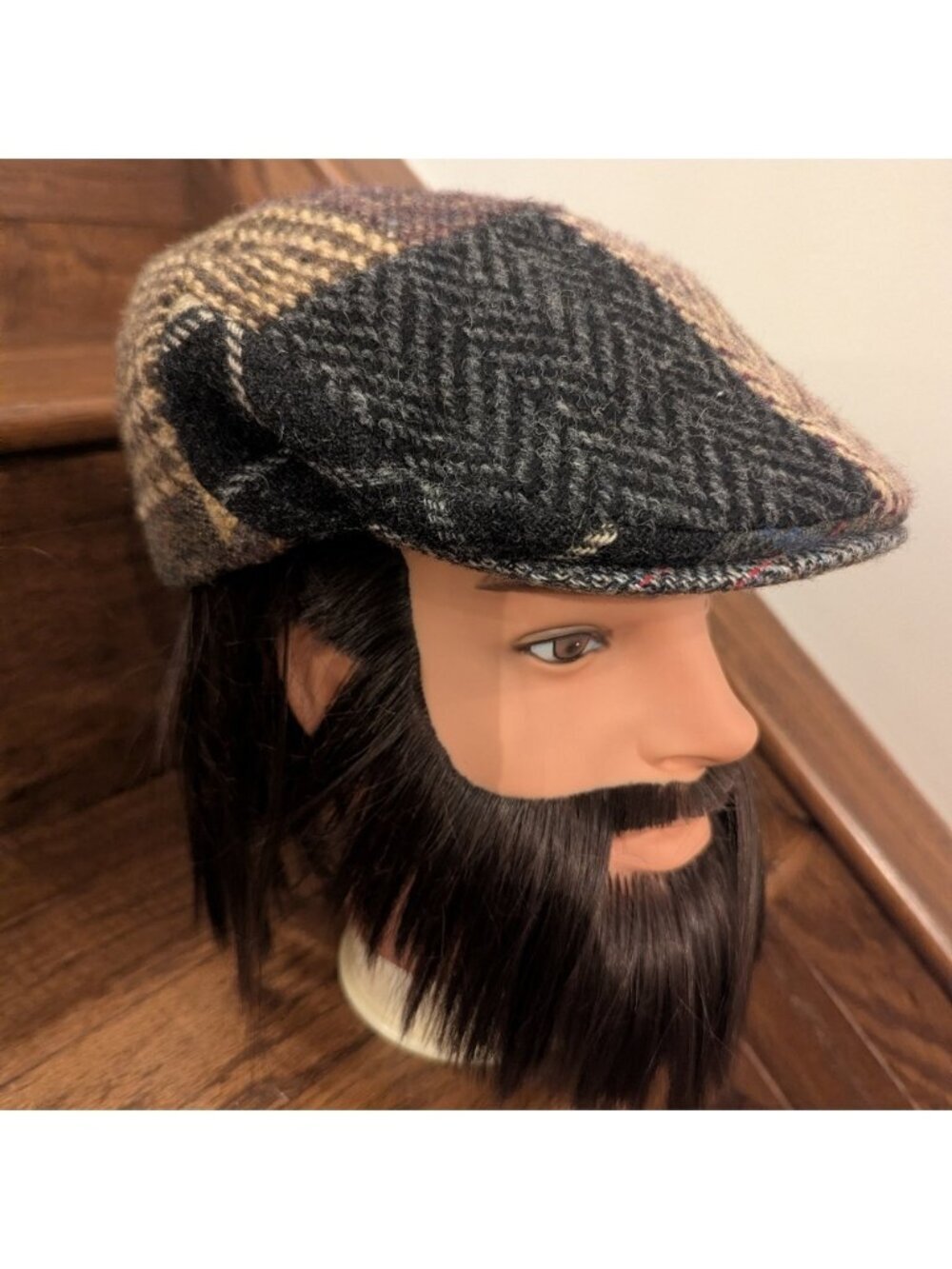 Jonathan Richards Patchwork Irish Tweed Flat Cap Made In Ireland XL 7 3/4
